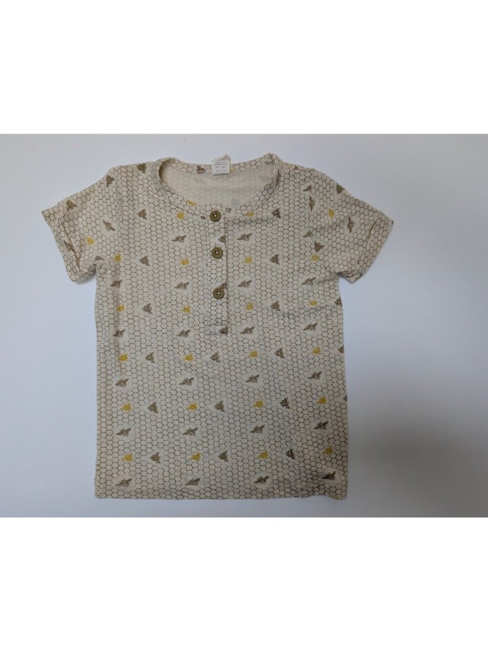 Kate Quinn The Woods Modal Honeycomb Bee Henley Tee 2T Shirt